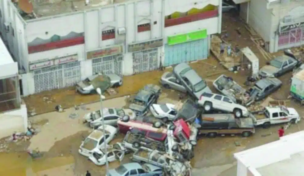 الأحياء المتضررة من سيول جدة
